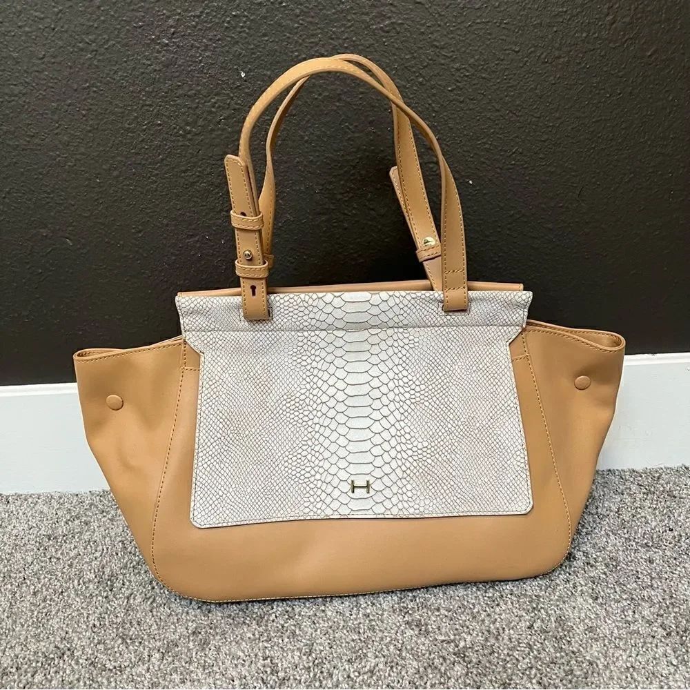 🌼 Spring Sale! 🌼 H by Halston Smooth Leather Satchel with Snake Embossed, NWT